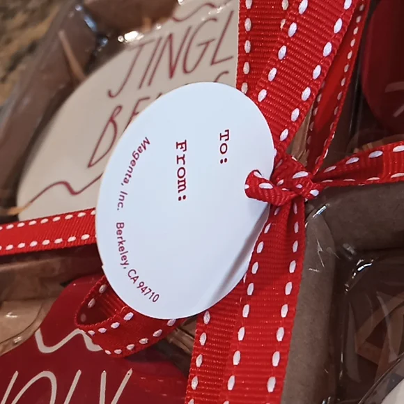 RAE DUNN Holiday Theme Coasters. Set of 4. New With Tags and in Original Box. - Picture 3 of 5